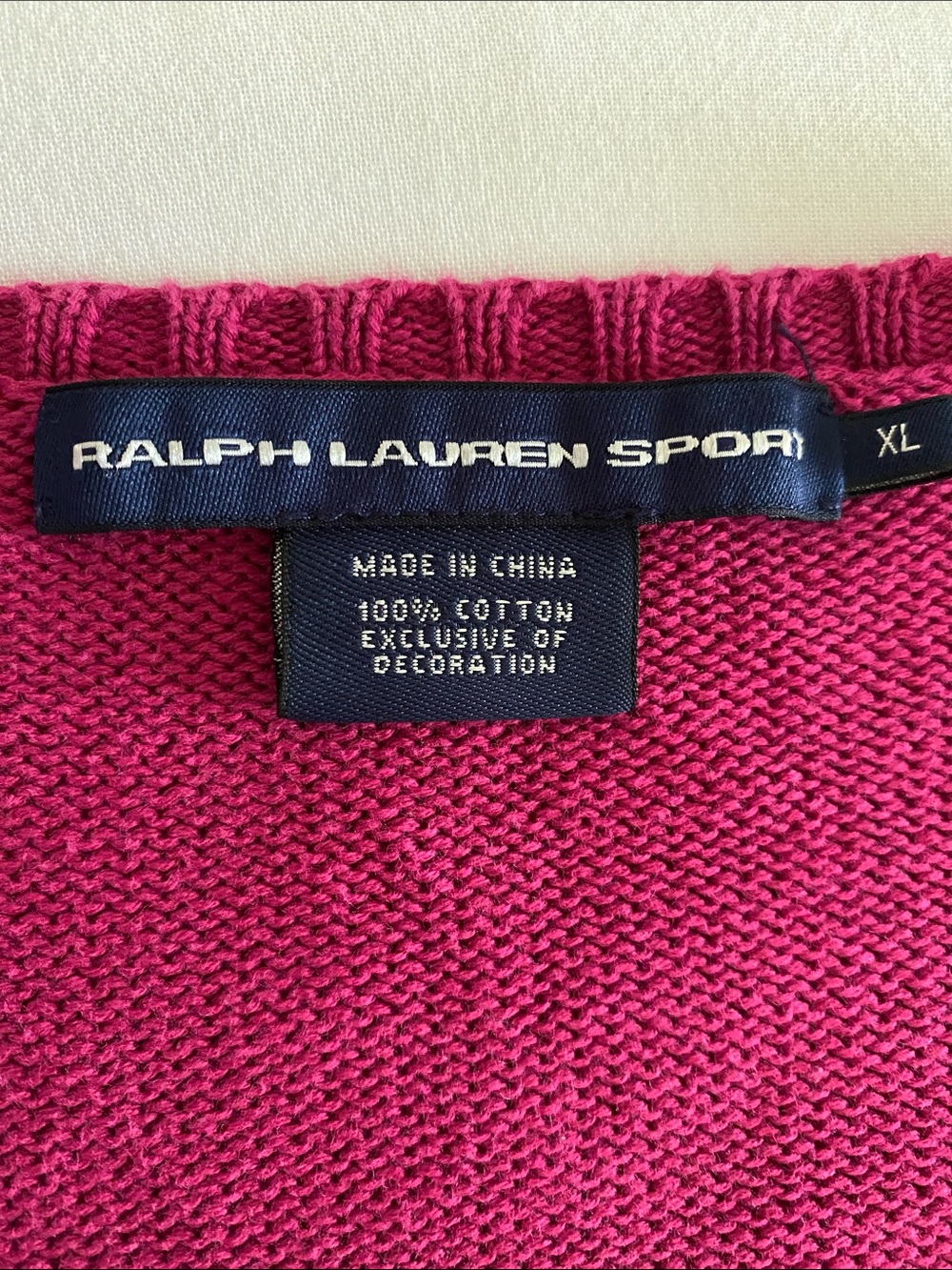 Ralph Lauren Classic Vintage V-Neck  full colour Embroidered Pony Pony logo XL - Picture 4 of 13
